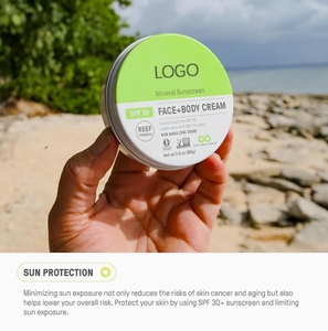 Mineral Sunscreen <strong>SPF</strong> <strong>30</strong> <strong>Face</strong> and Body Cream Zinc Oxide Water Resistant Reef Safe Natural Sun Cream for Beach and Daily - Product Image 6