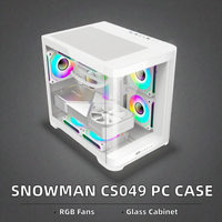 SNOWMAN CS049 Custom Gaming ATX PC casing OEM Mid Tower dengan RGB kipas kabinet baja Desktop Computer-in Stock