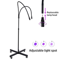 Lampe UV LED à double tête à contrôle indépendant pour extension de cils, base rotative, colle gel UV à séchage rapide, boîtes à cils