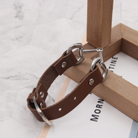 Bracelet en cuir de vachette style vintage, simple, pour femme et homme, bracelet à anneau, cadeau tendance