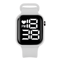 Harga Pabrik Y1 Putih Persegi Plastik 30mm Layar LED Berkualitas Tinggi Murah Gelang Olahraga Jam Tangan Digital Elektronik