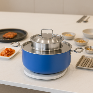 หม้อซุปสองชั้นฉนวนกันความร้อนสีฟ้าสำหรับโรงแรมทันสมัยบุฟเฟต์ร้านอาหารการจัดเลี้ยงอาหารทะเลเครื่องครัวอุ่นอาหาร - Product Image 3