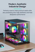 Boîtier de PC de jeu SNOWMAN, tour de jeu de bureau ATX M-ATX ITX, boîtier de jeu avec panneau latéral en verre transparent