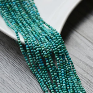Turquesa Azul Natural, Cuentas Sueltas Facetadas Redondas de 2mm para la Creación de Joyería - Product Image 1