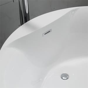 Baignoire autoportante en acrylique blanc 1,5 m avec drain, design minimaliste, utilisation intérieure/extérieure, pour salle de bain, parc, hôtel et villas, SPA adulte - Product Image 3