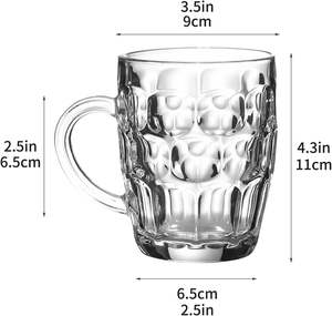 Verre à vin à picots de type stein, style pub britannique, avec poignée, gravé, pour les fêtes à domicile - Product Image 4
