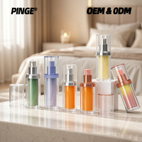 Flacon cosmétique mat sous vide 15ml 30ml, contenant airless double couche avec insert intérieur en PP remplaçable pour sérum et lotion