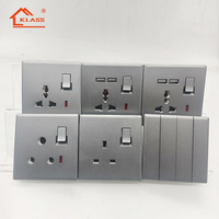 Enchufe de interruptores eléctricos, toma de corriente de 15 amperios, 1 Banda, 3 pines redondos