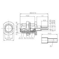 Cable de crimpado RG174 RG179 de conector F hembra de conector coaxial de clase superior, tipo F