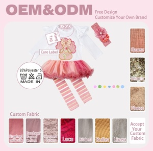 Conjunto <span class=keywords><strong>de</strong></span> 3 Piezas para Bebés Niñas con Aplique <span class=keywords><strong>de</strong></span> Pavo <span class=keywords><strong>de</strong></span> Acción <span class=keywords><strong>de</strong></span> Gracias, Vestido Tutú con Volantes y Mangas Largas, Leggings a Rayas, 1-6 Años - Product Image 3