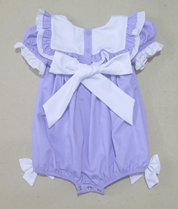 Romper bordado a mano con nudos morados para bebé niña, estilo vintage, para bautizo, con diseño de burbujas - Product Image 6