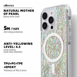 Coque de téléphone personnalisée en perles, TPU mat, TPE, PC, 3 en 1, magnétique, pour iPhone 16 15 14 13 12 Pro Max - Product Image 4