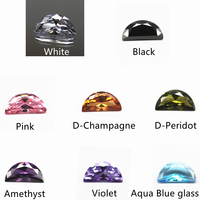 Usine Wuzhou gemmes 3*6-6*12mm couleur blanche en forme de demi-lune zircone cubique pierres précieuses en vrac demi-lune découpées à la machine zircon CZ pierres
