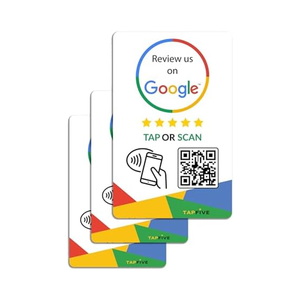 <span class=keywords><strong>Google</strong></span>レビュータップカード (3パック) すべての携帯電話対応TapFive再利用可能なスマートタップNFC QRインスタントビジネスレビューブースト - Product Image 1