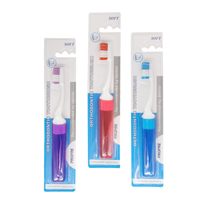 Brosse à dents orthodontique pliable pour adulte, 1 pièce, en forme de V, pour enlever la Plaque des bretelles