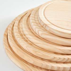 Tabla redonda de madera para pizza con asa, de madera de pino, de 9, 10 y 12 pulgadas, para restaurantes, hoteles y bandejas de servicio de alimentos. - Product Image 4