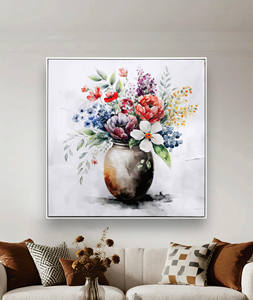 Vente flash : Bouquet floral <span class=keywords><strong>aquarelle</strong></span> dans un <span class=keywords><strong>vase</strong></span> vintage, toile encadrée, art mural, peinture <span class=keywords><strong>de</strong></span> <span class=keywords><strong>fleurs</strong></span> colorées - Product Image 2