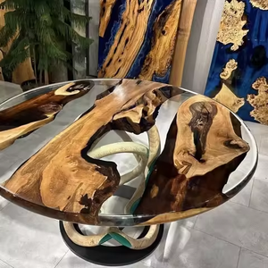 Mesa de Resina Epoxi y Madera de Nogal Sólida Ecológica Personalizada para Hoteles, Mesa de Comedor de la Mejor Calidad para Restaurantes, Cafeterías y Cocinas - Product Image 2