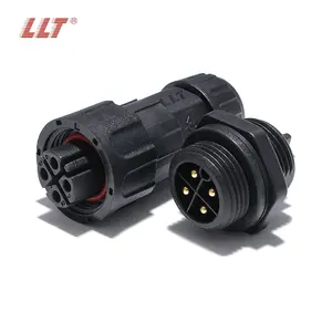LLT M19 600V 20A 2 3 4 pin Electrical Waterproof Connector High Voltage LED Outdoor Panel Mount Connector