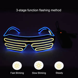 Lunettes de mode lumineuses Neonglo, lunettes de soleil à obturateur EL bicolores, adultes, enfants, cosplay, mariage, Noël, Halloween, boîte de nuit, concert - Product Image 3
