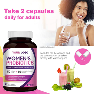 Cápsulas de Probióticos Crudos Halal para Mujeres Adultas, 50 Mil Millones de UFC, Suplemento Probiótico con Arándano Orgánico, Mejora la Salud - Product Image 2