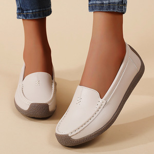 Mocassins Décontractés Plats pour <span class=keywords><strong>Femme</strong></span> 2025 à Surface Souple, Chaussures Confortables à Enfiler de Grande <span class=keywords><strong>Taille</strong></span> pour Maman, Collection Automne - Product Image 4