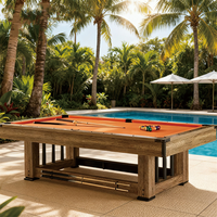 Table de billard de luxe moderne 3 en 1 en bois, multi-jeux, snooker, coussins en marbre, boules de billard
