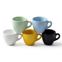 Mini tasse à café latte en céramique épaisse, gobelet à cappuccino 50 ml, ensemble tasse et soucoupe à expresso avec logo personnalisé pour cadeaux
