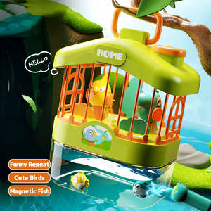 Gabbia per Uccelli Interattiva per Bambini, Giocattolo Elettrico con Suoni e Luci Attivati dalla Voce, Design Educativo in Legno per l'Apprendimento del Linguaggio - Product Image 3