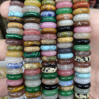 Perles d'espacement rondes multicolores naturelles, grandes perles Heishi en pierres précieuses pour la fabrication de bijoux DIY 4x12mm 4x10mm