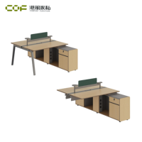 Petit bureau en bois pour comptoir, poste de travail de bureau compact, poste de travail modulaire 2 places