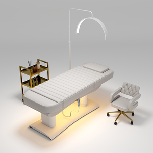 Ensemble de table de massage et de tabouret de luxe avec base dorée, moderne, 4 <span class=keywords><strong>moteurs</strong></span> électriques, inclinable, lit de beauté esthétique avec lumières - Product Image 6