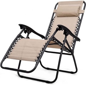 Ensemble de 3 chaises longues pliantes zéro gravité de couleur unie pour jardin extérieur 2026 - Product Image 1
