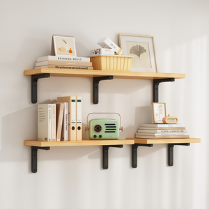 <span class=keywords><strong>Étagère</strong></span>s flottantes avec supports, <span class=keywords><strong>étagère</strong></span> murale robuste en bois pour chambre, salon, cuisine - Product Image 2