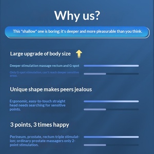 Новый мужской силиконовый анальный вибратор с металлическим корпусом для стимуляции, гей-игр и массажа простаты с функцией изменения частоты вибрации - Product Image 4