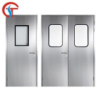 Porte d'entrée d'usine antivol en acier peint pour salle blanche avec fenêtre à double vitrage et ferme-porte