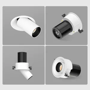 XRZLux Adjustable Angle ETL LED Spotlights 10W Recessed Stretchable Spotlight Embedded LED Wall Washer COB Downlight