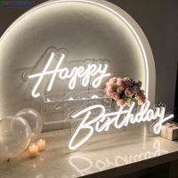 En gros, enseigne néon LED lumineuse personnalisée avec logo, motifs Joyeux Anniversaire et Mariage, pour dropshipping, décoration de chambre, de fête et de maison