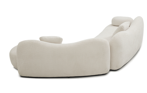 Canapé modulaire incurvé moderne, canapé Boucle 5 places pour salon, chambre à coucher, couleur blanche - Product Image 3