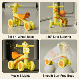 Vélo d'équilibre pour enfants sans pédales en gros avec 4 roues en plastique, petite taille, jouet électrique à roulettes pour garçons et filles - Product Image 2