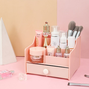 Cosmetic Organizer With <b>Drawers</b> <b>Plastic</b> Multi Compartment <b>Storage</b> Box For Makeup Desk <b>Storage</b> Simple Style 6-10 L Capacity - Product Image 2