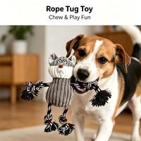 Jouet pour chien de la série Animaux, jouet à mâcher en peluche avec corde et son BB, jouet interactif pour tirer et jouer pour chiens