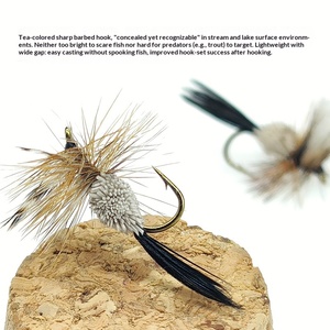 Leurres de pêche à <span class=keywords><strong>la</strong></span> <span class=keywords><strong>mouche</strong></span> sèche haut de gamme, noués à <span class=keywords><strong>la</strong></span> main, flottants, imitation insecte, haute flottabilité, appât de surface pour truite et brochet 14 # - Product Image 3