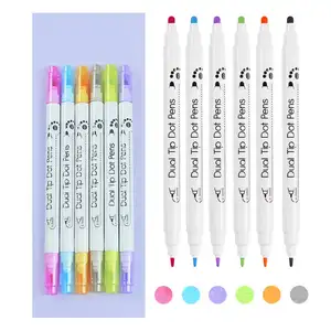 Art Supplies Double Point Markers Set Water Based Ink Drawing Dual Tip Brush Pens Art Marker