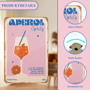 <span class=keywords><strong>Plaque</strong></span> en métal rétro Aperol Spritz, <span class=keywords><strong>plaque</strong></span> murale avec recette de <span class=keywords><strong>cocktail</strong></span>, décoration de bar et de maison, cadeau pour les amateurs de cocktails - Product Image 5