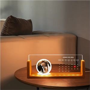 Horloge intelligente avec base LED, lumière nocturne, personnalisation photo 3D, gravure extérieure en acrylique, horloge créative pour la maison, horloge météo - Product Image 1