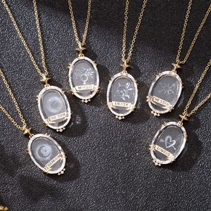 Collar con Colgante de Tarot Celestial Retro SongYi, Amuletos de Cobre con <span class=keywords><strong>Grabado</strong></span> de Sol y Luna, Joyería de Moda, Cadena Larga para Suéter - Product Image 2