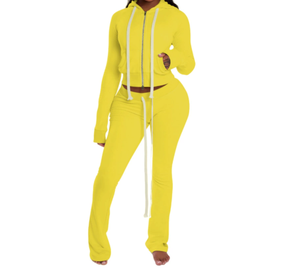 Ensemble deux pièces pour femme Viviblook Z1225ST01, nouveaux survêtements, cardigan à capuche zippé, pantalon à cordon de serrage, ensemble assorti - Product Image 4