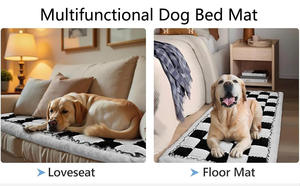 سيارة جديدة سميكة للكلاب من القطيفة من أجل المقعد الخلفي للحيوانات الأليفة مع شبكة سرير للكلاب ناعم - Product Image 4