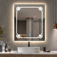 Panneaux muraux de miroir de gym rectangulaires modernes sans cadre - Cadre en aluminium argenté pour la maison, l'hôtel, la cuisine et le salon